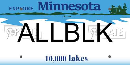 ALLBLK Minnesota License Plate