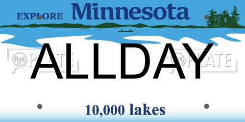 ALLDAY Minnesota License Plate