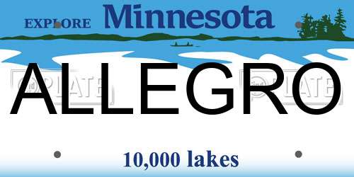 ALLEGRO Minnesota License Plate
