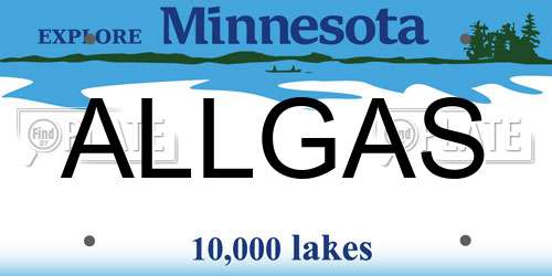 ALLGAS Minnesota License Plate