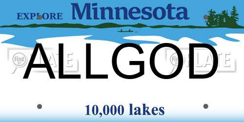 ALLGOD Minnesota License Plate