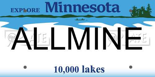 ALLMINE Minnesota License Plate