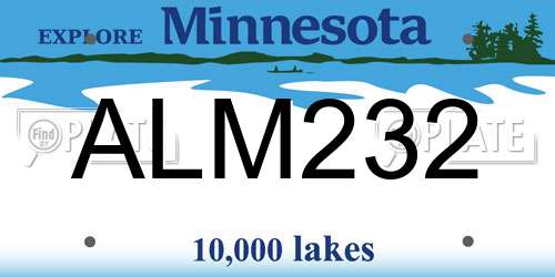 ALM232 Minnesota License Plate