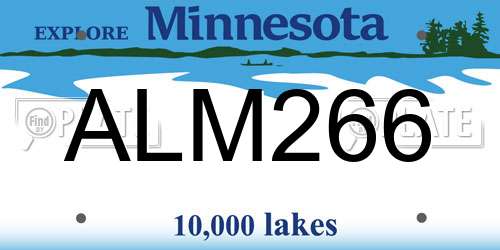 ALM266 Minnesota License Plate