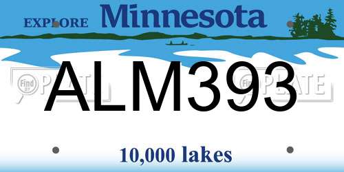 ALM393 Minnesota License Plate