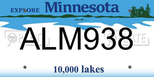 ALM938 Minnesota License Plate