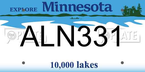 ALN331 Minnesota License Plate