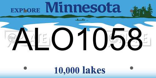 ALO1058 Minnesota License Plate