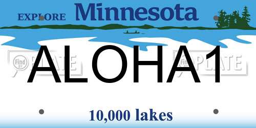 ALOHA1 Minnesota License Plate