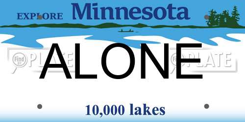 ALONE Minnesota License Plate
