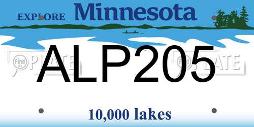 ALP205 Minnesota License Plate