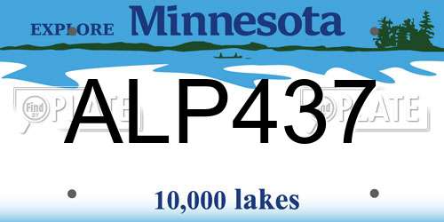 ALP437 Minnesota License Plate