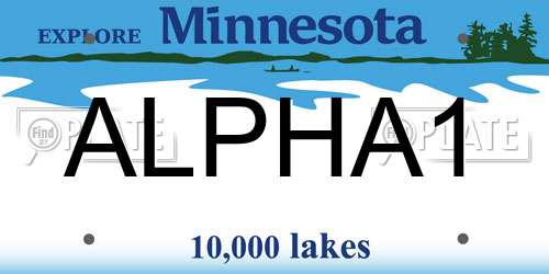 ALPHA1 Minnesota License Plate