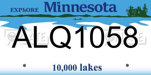 ALQ1058 Minnesota License Plate