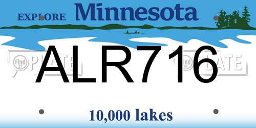 ALR716 Minnesota License Plate