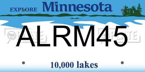 ALRM45 Minnesota License Plate