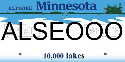 ALSEOOO Minnesota License Plate