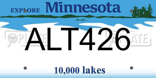 ALT426 Minnesota License Plate