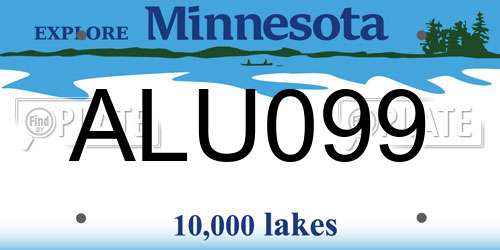 ALU099 Minnesota License Plate