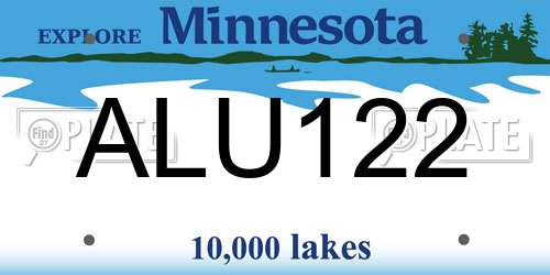 ALU122 Minnesota License Plate