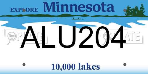 ALU204 Minnesota License Plate