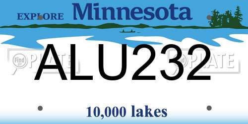 ALU232 Minnesota License Plate