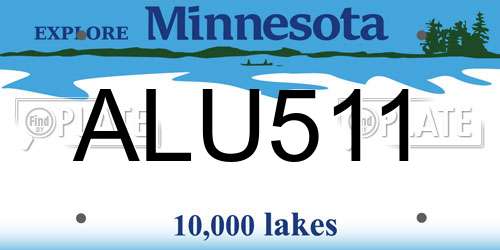 ALU511 Minnesota License Plate
