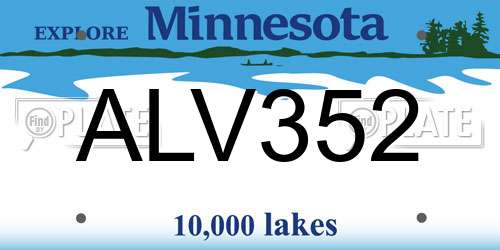 ALV352 Minnesota License Plate