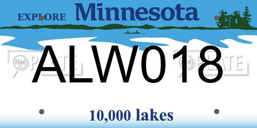 ALW018 Minnesota License Plate
