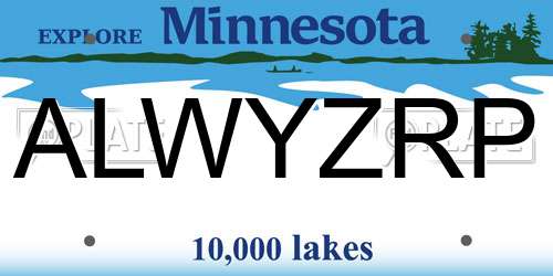 ALWYZRP Minnesota License Plate