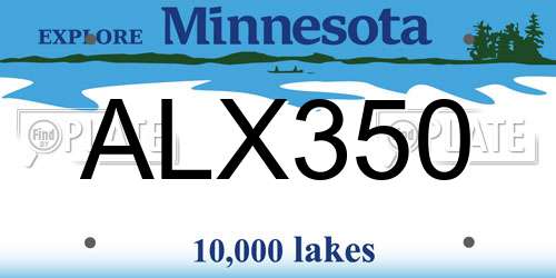 ALX350 Minnesota License Plate