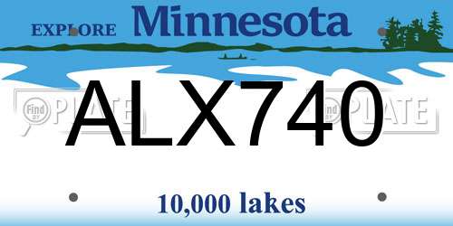 ALX740 Minnesota License Plate