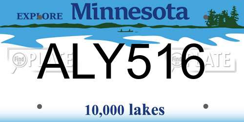ALY516 Minnesota License Plate