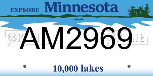 AM2969 Minnesota License Plate
