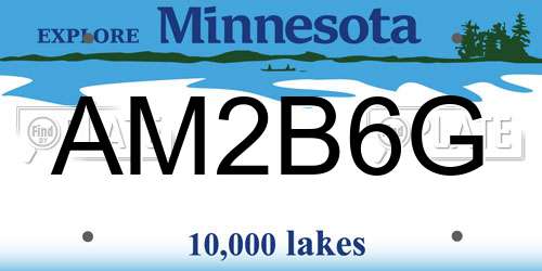 AM2B6G Minnesota License Plate
