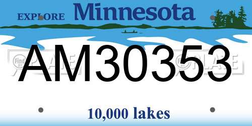 AM30353 Minnesota License Plate