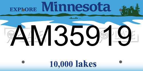 AM35919 Minnesota License Plate