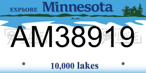 AM38919 Minnesota License Plate