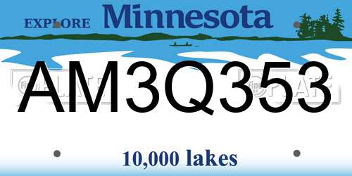 AM3Q353 Minnesota License Plate