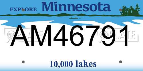 AM46791 Minnesota License Plate