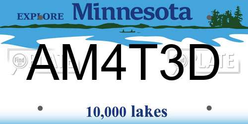 AM4T3D Minnesota License Plate