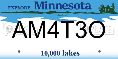 AM4T3O Minnesota License Plate
