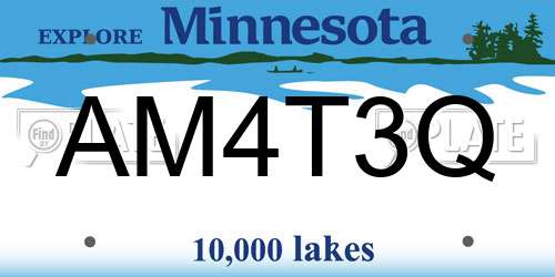 AM4T3Q Minnesota License Plate