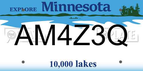 AM4Z3Q Minnesota License Plate