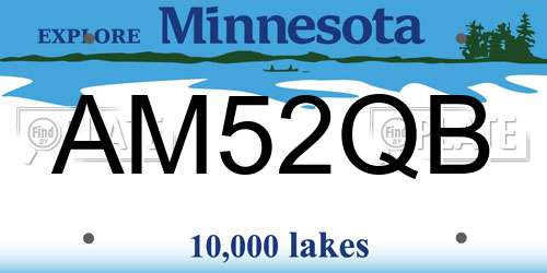 AM52QB Minnesota License Plate