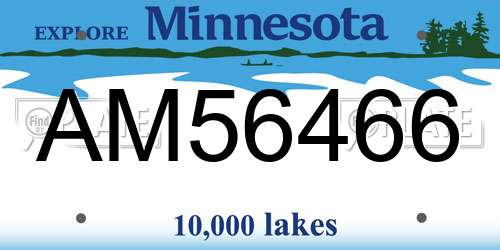 AM56466 Minnesota License Plate