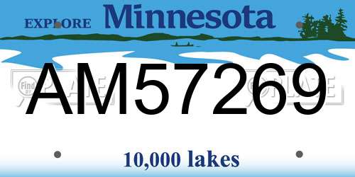 AM57269 Minnesota License Plate