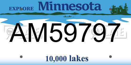 AM59797 Minnesota License Plate