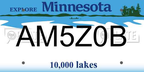 AM5Z0B Minnesota License Plate