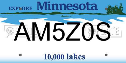 AM5Z0S Minnesota License Plate